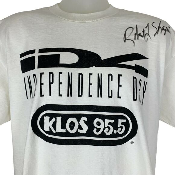 Vintage ID4 Independence Day T Shirt Mens X-Large Robert Shapiro Signed White - Picture 1 of 8